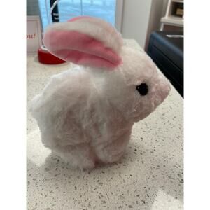 Electronic Bunny Plush with Hopping & Talking Action Gift for Kids Ages 3+White